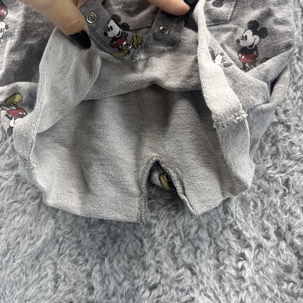 Disney Baby Mickey Mouse Jumper 18M Gray Red Buttons Overall Outfit 18 Months